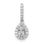 14k White Gold 1/4 carat Lab Grown Diamond VS/SI+ G+ Complete Teardrop Dangle Pendant