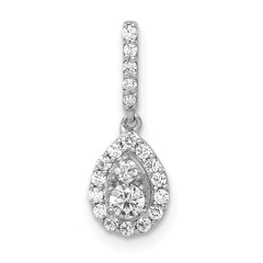 14k White Gold 1/4 carat Lab Grown Diamond VS/SI+ G+ Complete Teardrop Dangle Pendant
