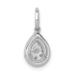10k White Gold 1/4ct.Diamond Teardrop Pendant