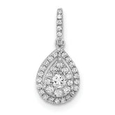 10k White Gold 1/4ct.Diamond Teardrop Pendant