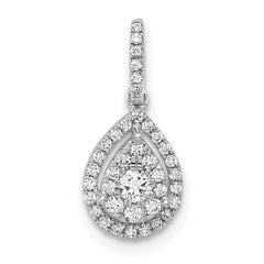 10k White Gold 1/4ct.Diamond Teardrop Pendant