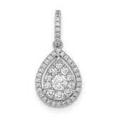 14k White Gold 1/3 carat Lab Grown Diamond VS/SI+ G+ Complete Teardrop Dangle Pendant