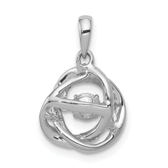 14k White Gold 1/4 carat Lab Grown Diamond VS/SI+ G+ Complete Vibrant Intertwined Circles Pendant