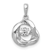 14k White Gold 1/4 carat Lab Grown Diamond VS/SI+ G+ Complete Vibrant Intertwined Circles Pendant