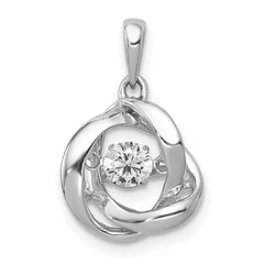 14k White Gold 1/4 carat Lab Grown Diamond VS/SI+ G+ Complete Vibrant Intertwined Circles Pendant