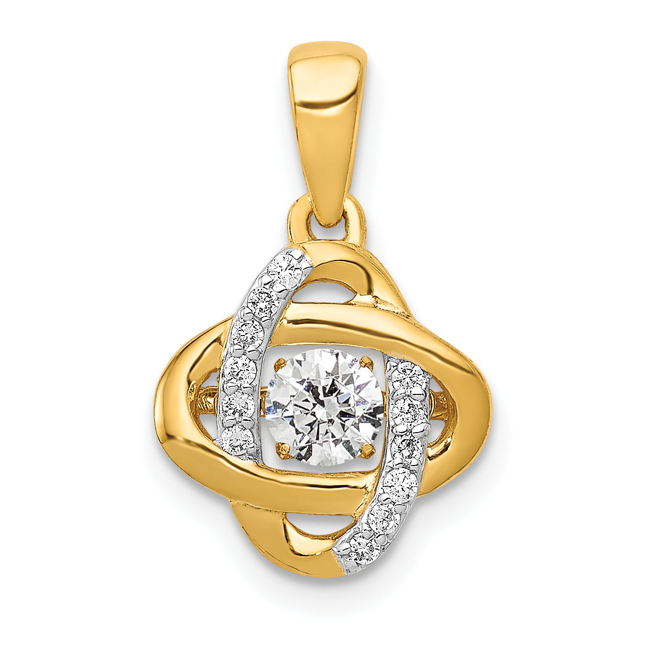 14k 1/3 carat Lab Grown Diamond VS/SI+ G+ Complete Vibrant Fashion Love Knot Pendant