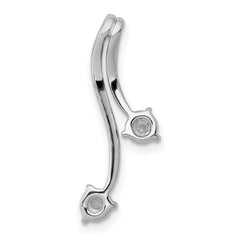 14k White Gold 1/10 carat Lab Grown Diamond VS/SI+ G+ Fashion Chain Slide Pendant