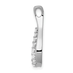 14k White Gold 1/6 carat Lab Grown Diamond VS/SI+ G+ Teardrop Chain Slide Pendant