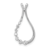 14k White Gold 1/6 carat Lab Grown Diamond VS/SI+ G+ Teardrop Chain Slide Pendant