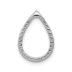 14k White Gold 1/5 carat Lab Grown Diamond VS/SI+ G+ Complete Teardrop Chain Slide Pendant