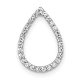 14k White Gold 1/5 carat Lab Grown Diamond VS/SI+ G+ Complete Teardrop Chain Slide Pendant