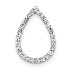 14k White Gold 1/5 carat Lab Grown Diamond VS/SI+ G+ Complete Teardrop Chain Slide Pendant