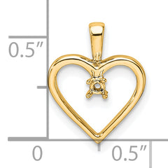10k Heart Pendant Mounting (No Stone Included)