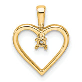 10k Heart Pendant Mounting (No Stone Included)