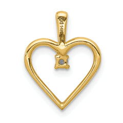 14k Holds 1-1.9mm Stone Heart Pendant Mounting (No Stone Included)