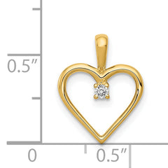 14k Holds 1-1.9mm Stone Heart Pendant Mounting (No Stone Included)