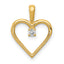 14k Holds 1-1.9mm Stone Heart Pendant Mounting (No Stone Included)
