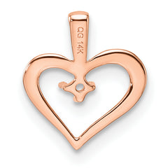 14k Rose Gold Heart Pendant Mounting (No Stone Included)