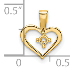 14k Heart Pendant Mounting (No Stone Included)