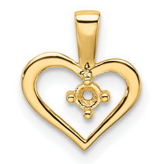 14k Heart Pendant Mounting (No Stone Included)