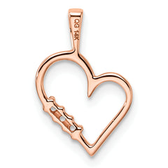 14k Rose Gold Heart Pendant Mounting (No Stone Included)