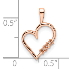 14k Rose Gold Heart Pendant Mounting (No Stone Included)