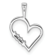 14k White Gold Heart Pendant Mounting (No Stone Included)