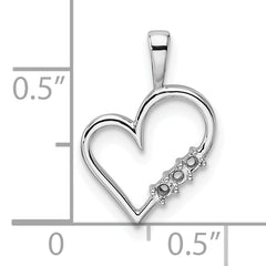 14k White Gold Heart Pendant Mounting (No Stone Included)