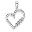 14k White Gold Heart Pendant Mounting (No Stone Included)