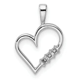 14k White Gold Heart Pendant Mounting (No Stone Included)