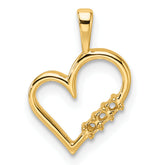 14k Heart Pendant Mounting (No Stone Included)