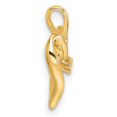 14k Holds 1-1.3mm Stone Heart Pendant Mounting (No Stone Included)