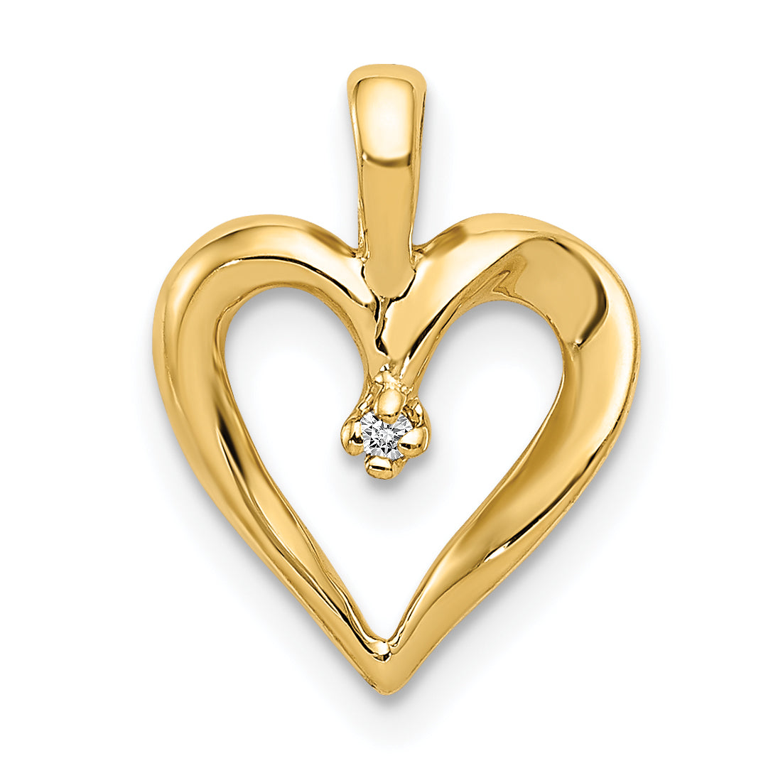 14k .01 carat AA Diamond Heart Pendant