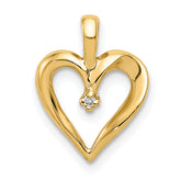 14k .01 carat AA Diamond Heart Pendant