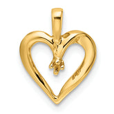 14k Holds 1-1.3mm Stone Heart Pendant Mounting (No Stone Included)