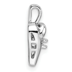 14k White Gold Heart Pendant Mounting (No Stone Included)