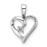 14k White Gold Heart Pendant Mounting (No Stone Included)