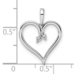 14k White Gold Heart Pendant Mounting (No Stone Included)