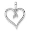 14k White Gold Heart Pendant Mounting (No Stone Included)