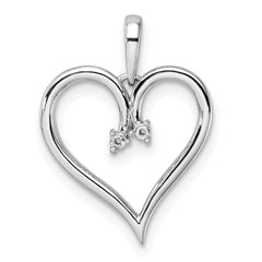14k White Gold Heart Pendant Mounting (No Stone Included)