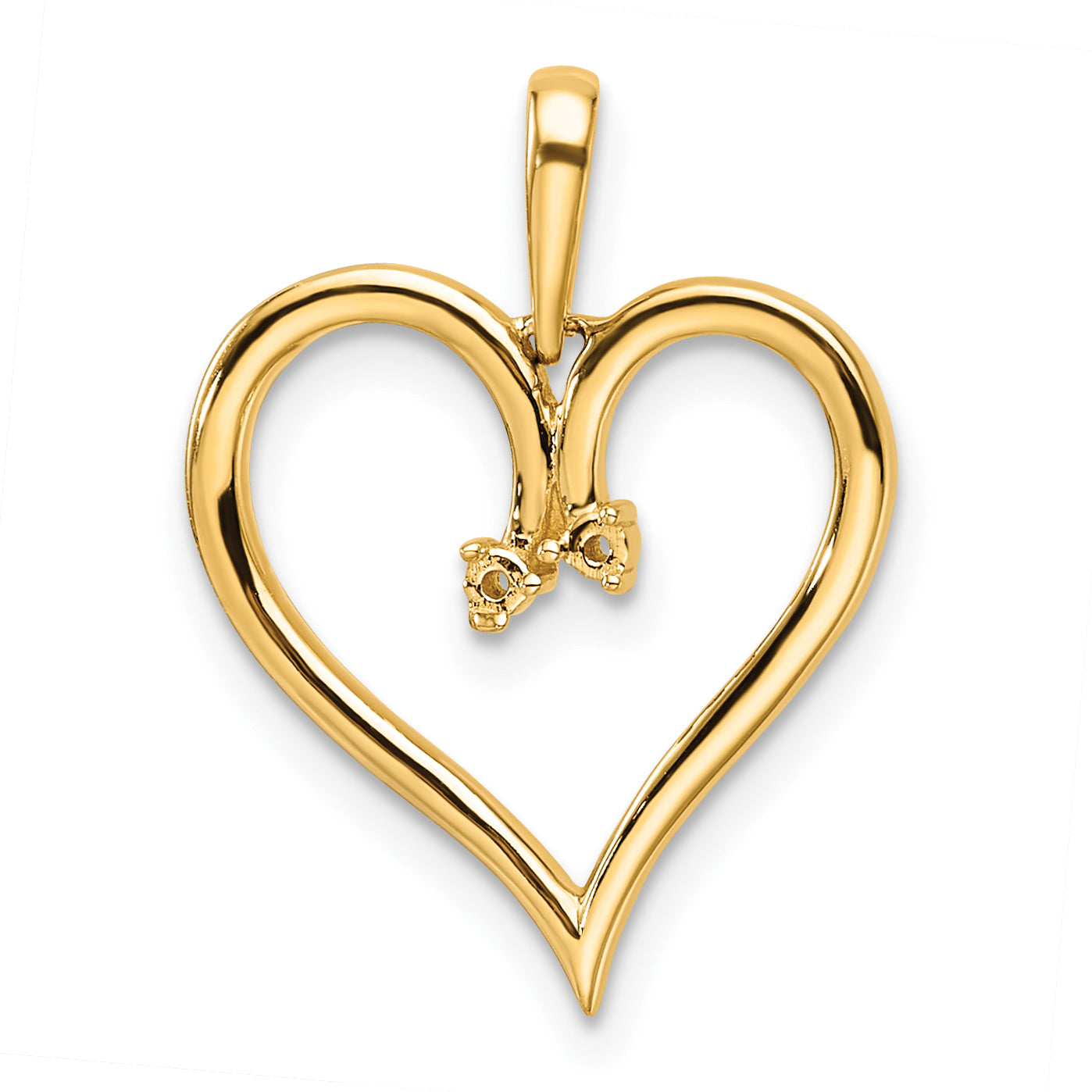 14k Heart Pendant Mounting (No Stone Included)