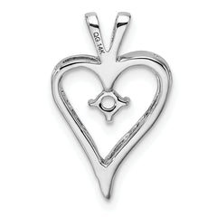 14k White Gold Heart Pendant Mounting (No Stone Included)