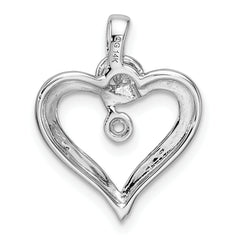 14k White Gold Heart Pendant Mounting (No Stone Included)