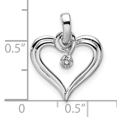 14k White Gold Heart Pendant Mounting (No Stone Included)