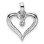 14k White Gold Heart Pendant Mounting (No Stone Included)