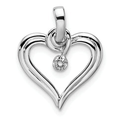 14k White Gold Heart Pendant Mounting (No Stone Included)