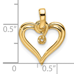 14k Heart Pendant Mounting (No Stone Included)