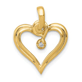 14k .01 carat AA Diamond Heart Pendant