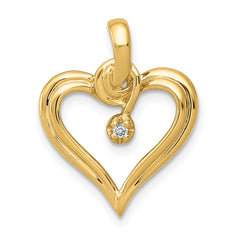14k .01 carat AA Diamond Heart Pendant