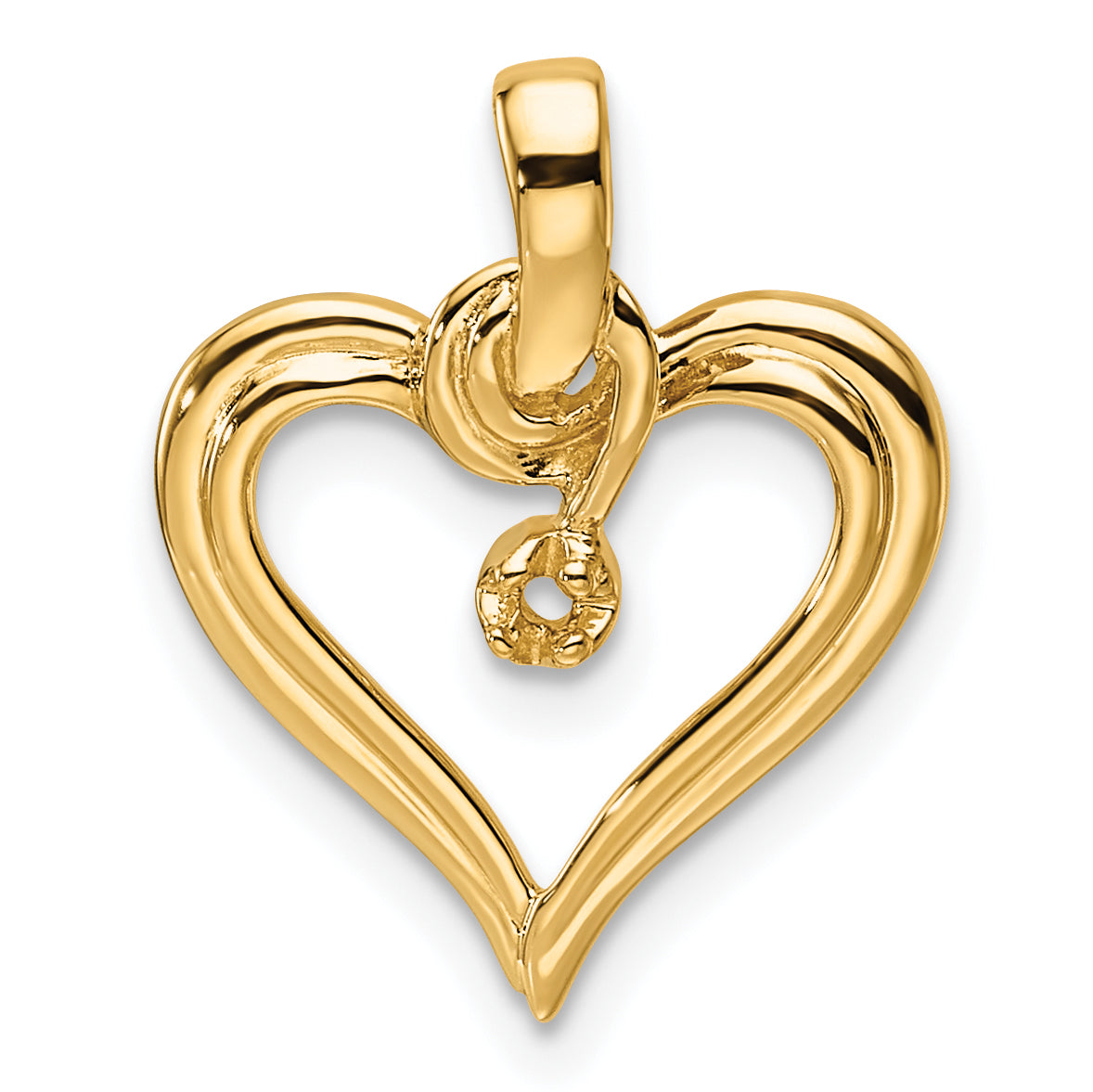 14k Heart Pendant Mounting (No Stone Included)